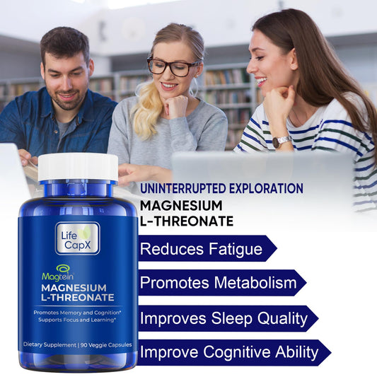 Close-up of Magtein magnesium L-threonate capsules