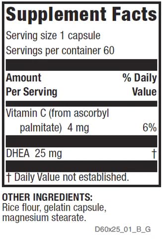 Quality and purity indicators and capsules of Life Enhancement DHEA Original