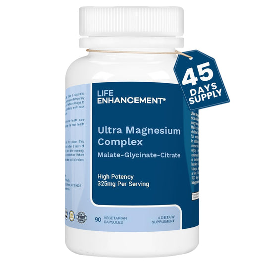 Front view of Life Enhancement Ultra Magnesium Complex bottle