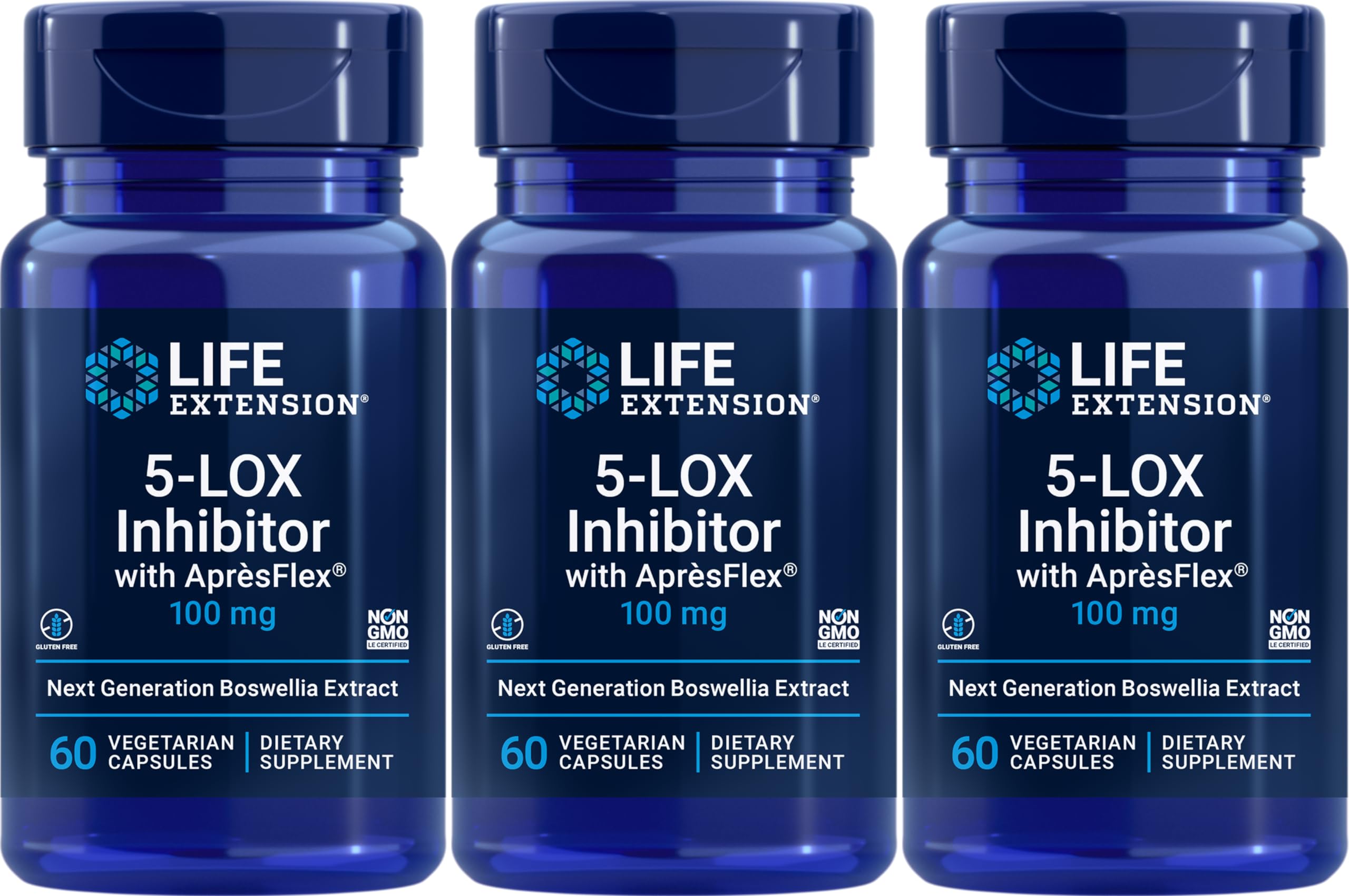 Life Extension 5-LOX Inhibitor with ApresFlex 100 mg – 60 Vcaps (Pack of 3) product image