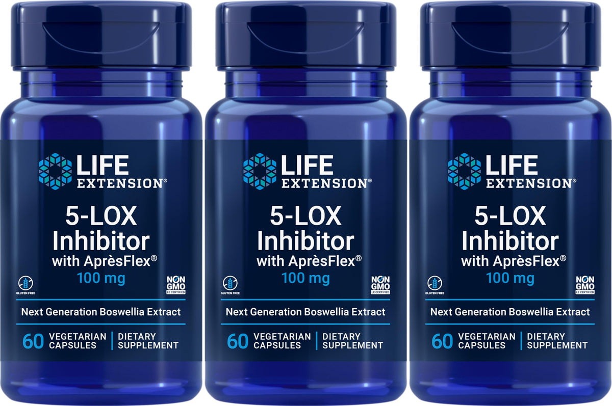 Life Extension 5-LOX Inhibitor with ApresFlex 100 mg – 60 Vcaps (Pack of 3) product image