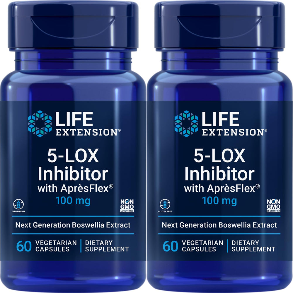 Life Extension 5-LOX Inhibitor with ApresFlex 100 mg bottle - 60 vegetarian capsules (Pack of 2)