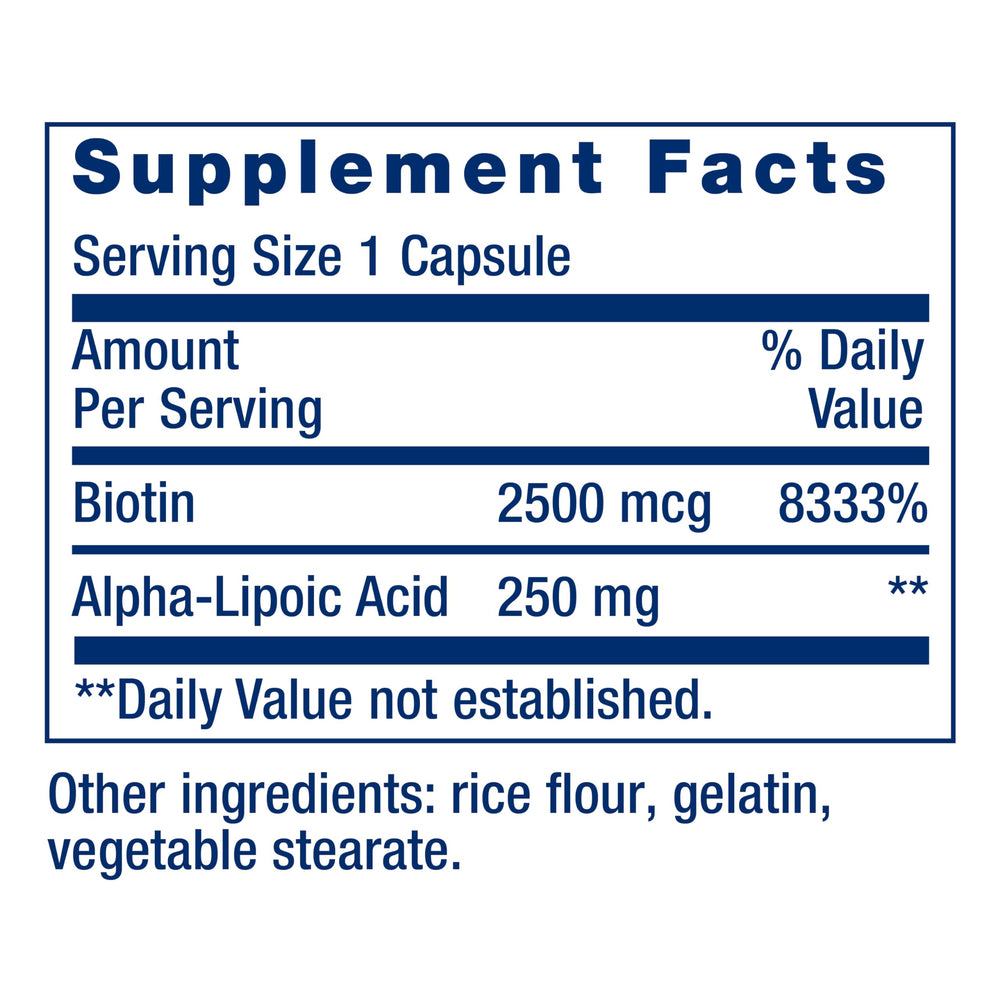 Close-up of bottle cap for Life Extension alpha-lipoic acid