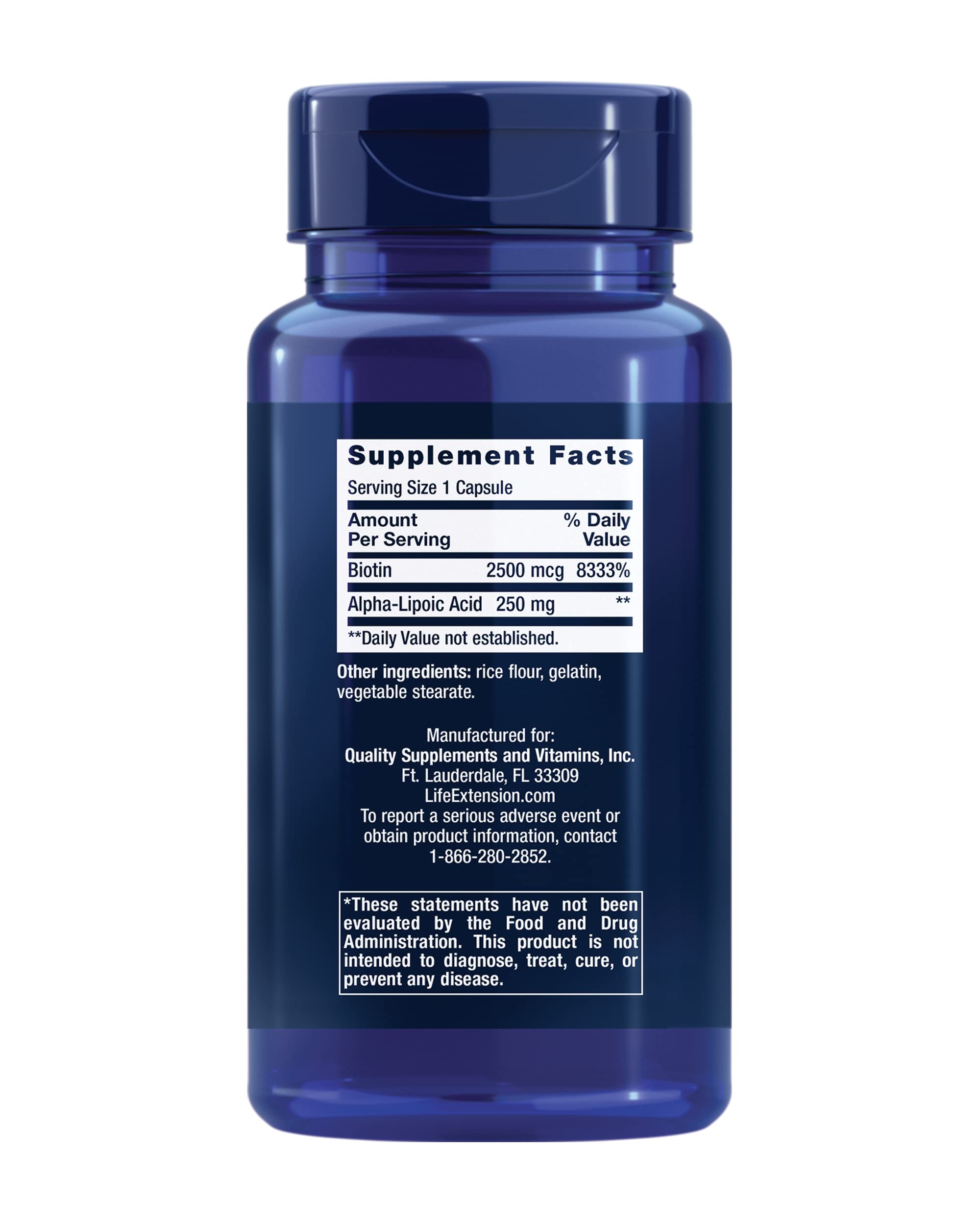 Alpha-lipoic acid and biotin capsules beside the bottle