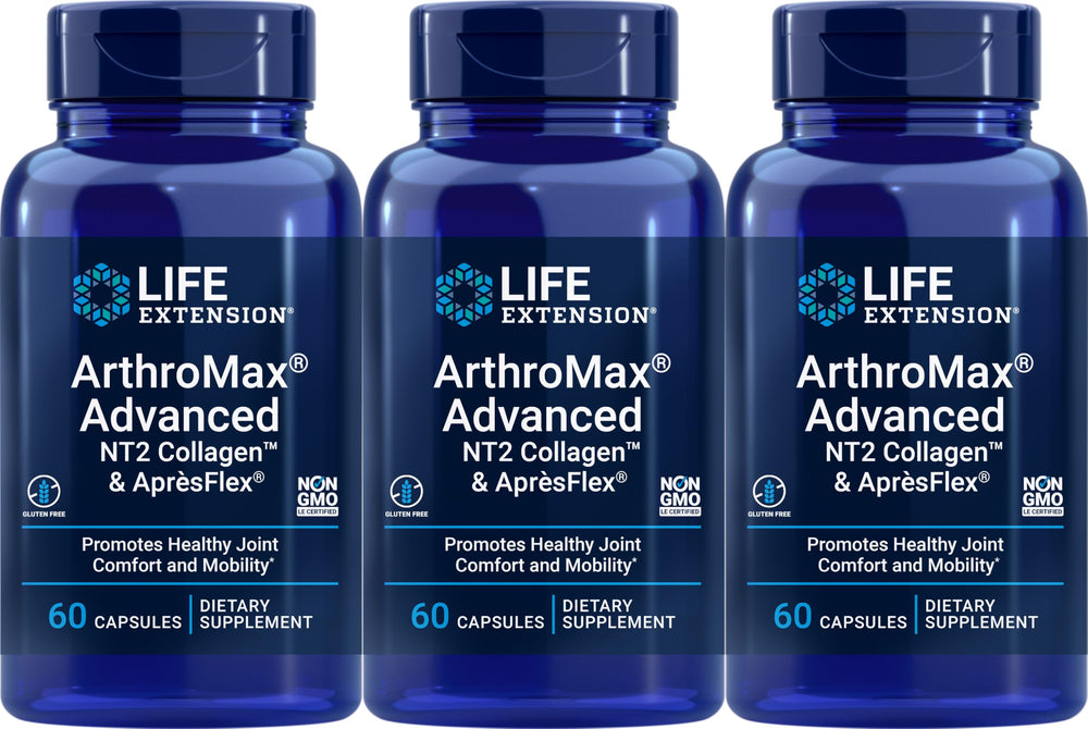 Life Extension ArthroMax Advanced NT2 Collagen & ApresFlex 60 capsules Pack of 3 - image 1