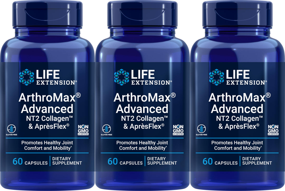 Life Extension ArthroMax Advanced NT2 Collagen & ApresFlex 60 capsules Pack of 3 - image 1