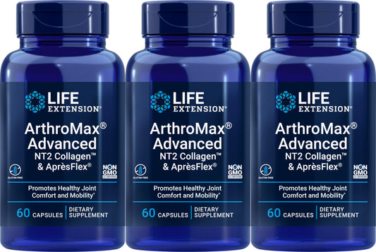 Life Extension ArthroMax Advanced NT2 Collagen & ApresFlex 60 capsules Pack of 3 - image 1