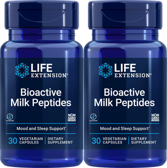 Life Extension Bioactive Milk Peptides bottle with 30 vegetarian capsules (pack of 2)