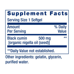 Front view of Life Extension Black Cumin Seed Oil packaging