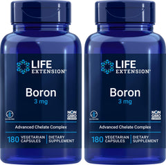 Front view of Life Extension Boron 3 mg 180 capsules pack 2