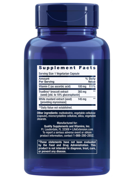 Close-up of broccoli seed extract and myrosinase illustration