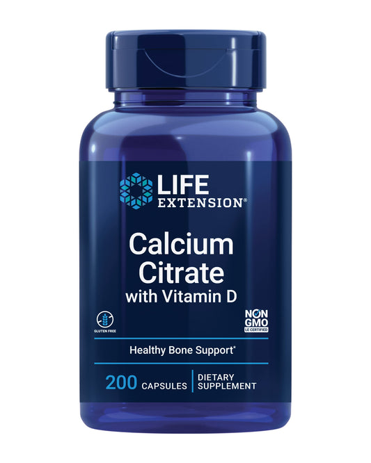 Life Extension Calcium Citrate with Vitamin D bottle – front view