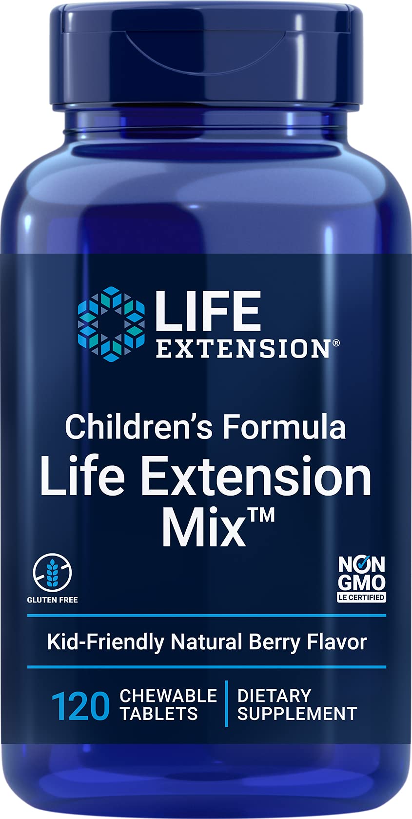 Front view of Life Extension Children's Formula Mix Berry Chewables bottle