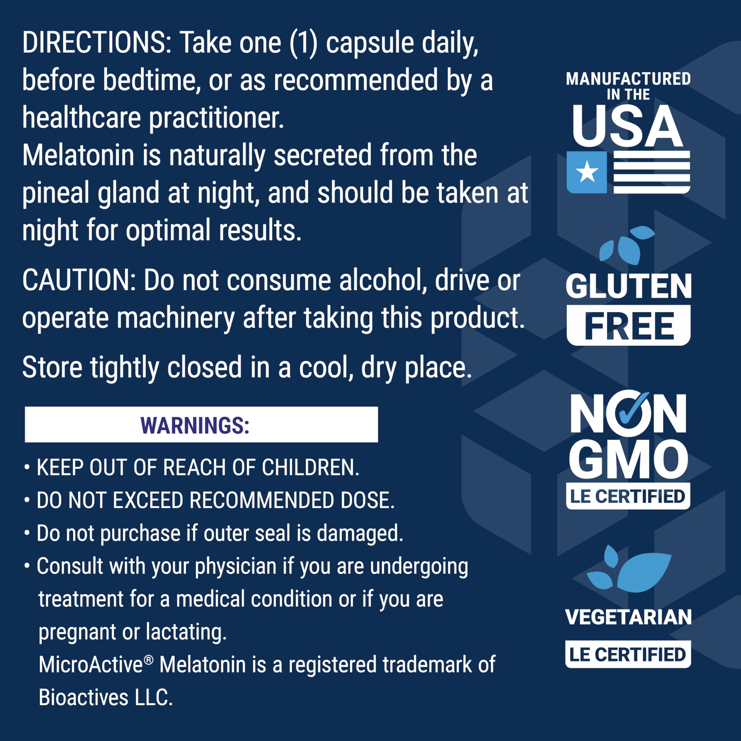 Vegetarian capsules overview for Circadian Sleep