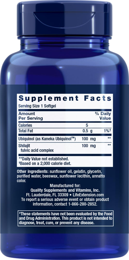 Close-up of CoQ10 ubiquinol 100 mg softgels