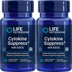 Life Extension Cytokine Suppress with EGCG 30 Vegetarian Capsules Pack of 2 bottle