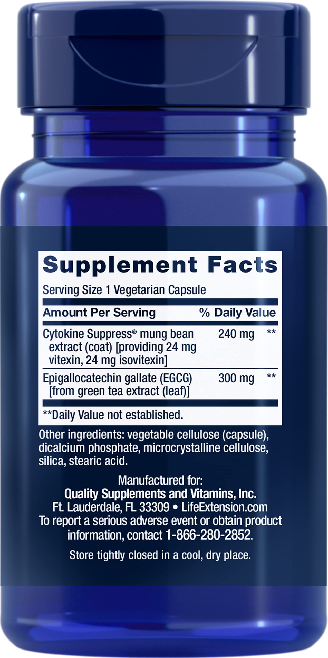 Cytokine Suppress with EGCG 30 Vcaps Pack of 2 supplement label