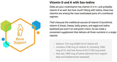 Life Extension D & K label details highlight key ingredients.