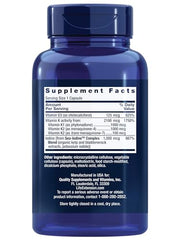 Close-up of D3 and K2 capsules from Life Extension