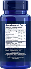 Label showing 600 mg elderberry and 200 mg vitamin C