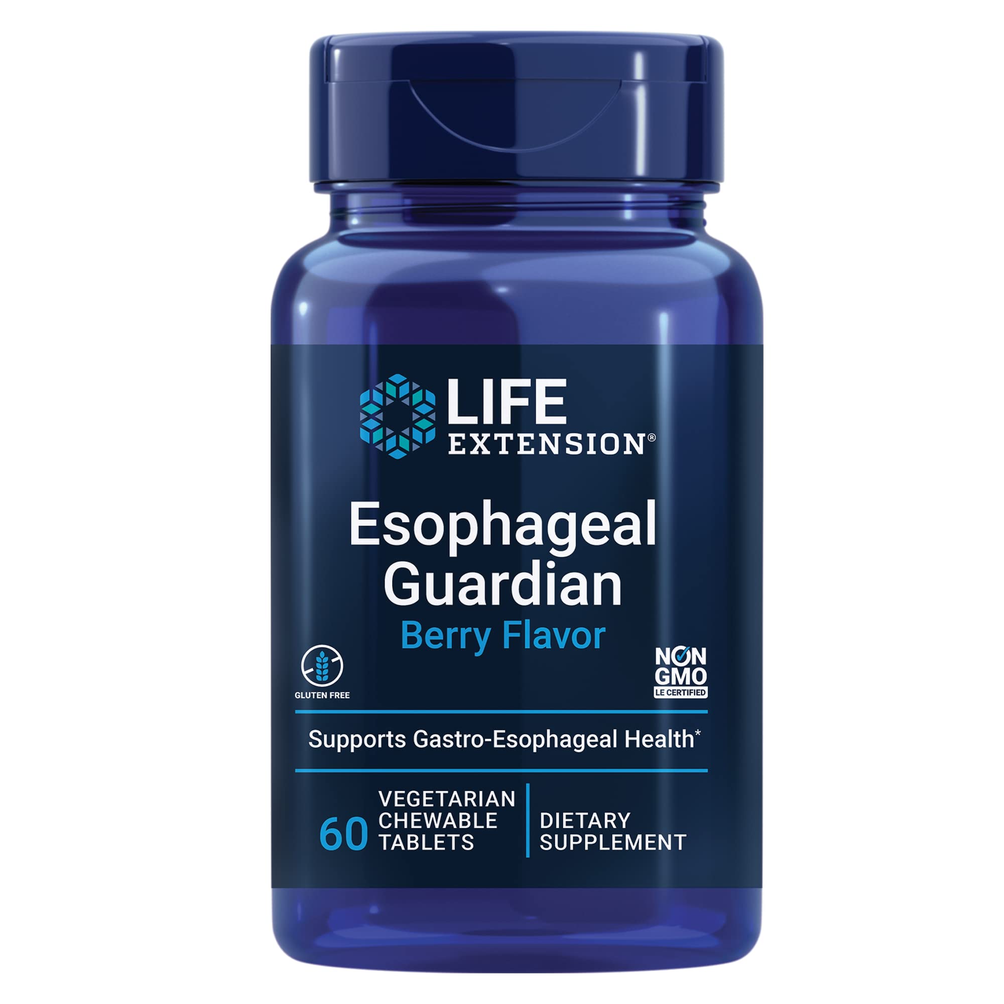 Life Extension Esophageal Guardian bottle with 60 berry-flavored chewables