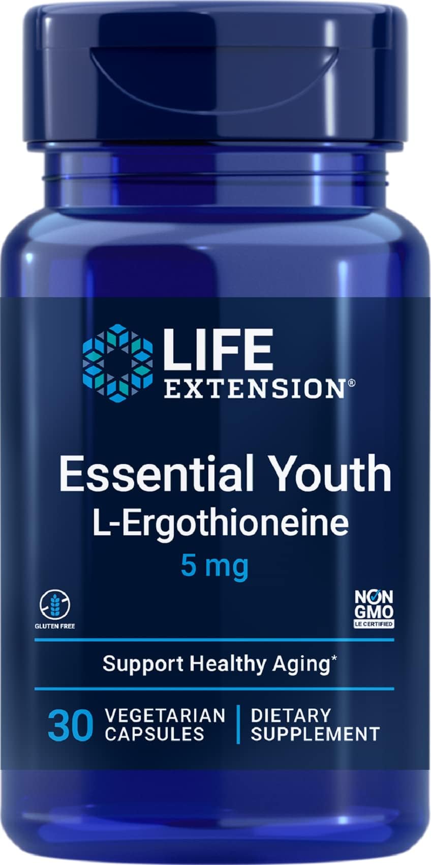Life Extension Essential Youth L-Ergothioneine bottle and label