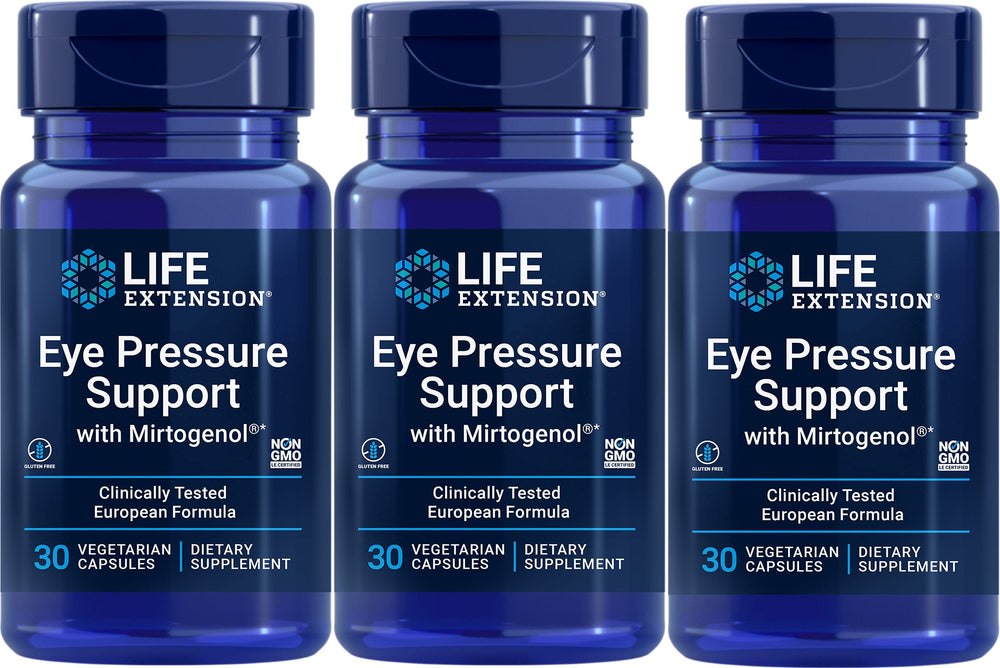 Pack of 3 Life Extension Eye Pressure Support with Mirtogenol Vcaps products