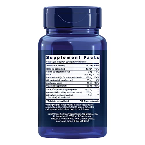 Close-up of Life Extension Collagen Plus bottle label