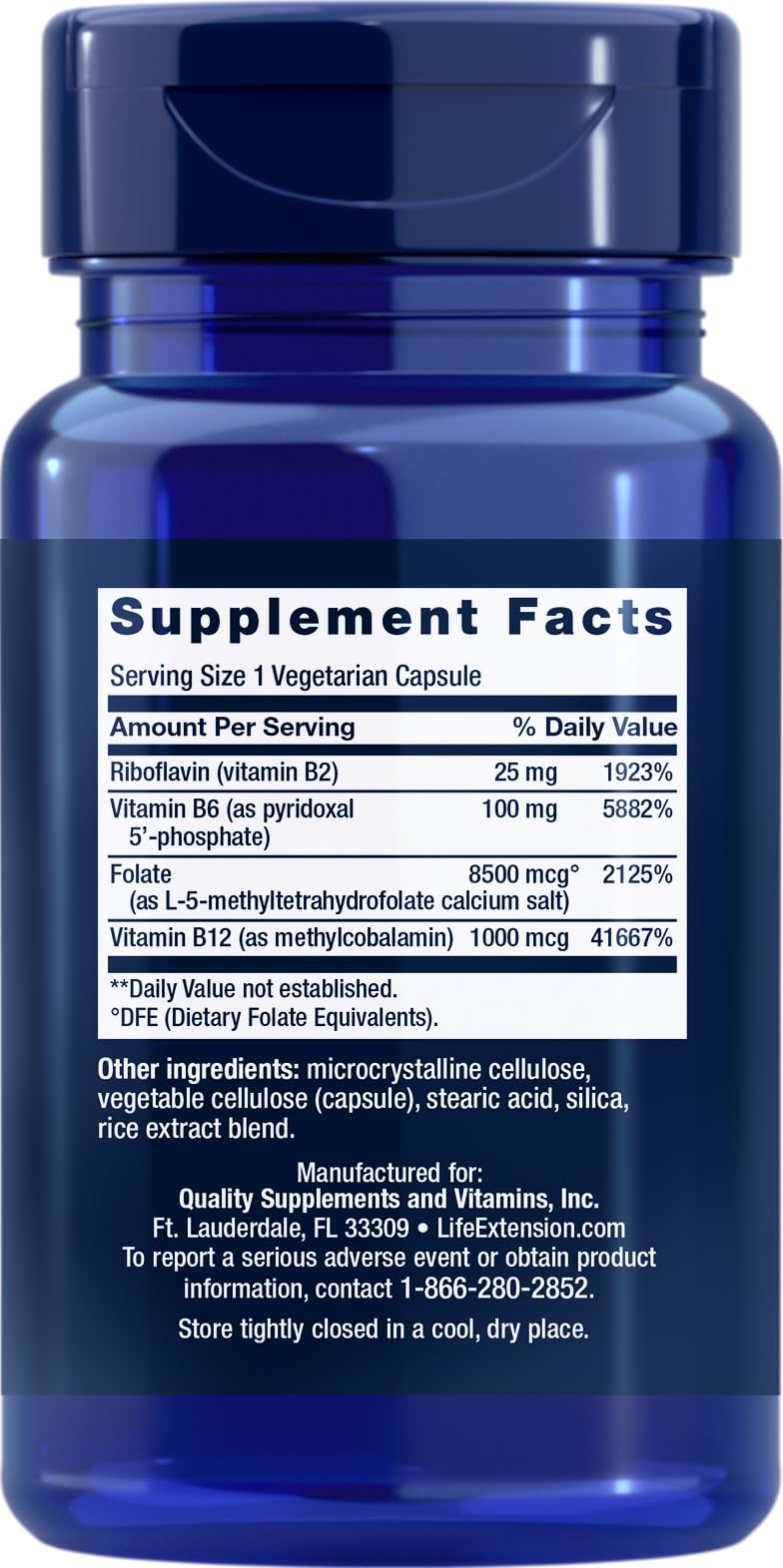 Life Extension Homocysteine Resist bottle label—gluten-free and non-GMO ingredients.