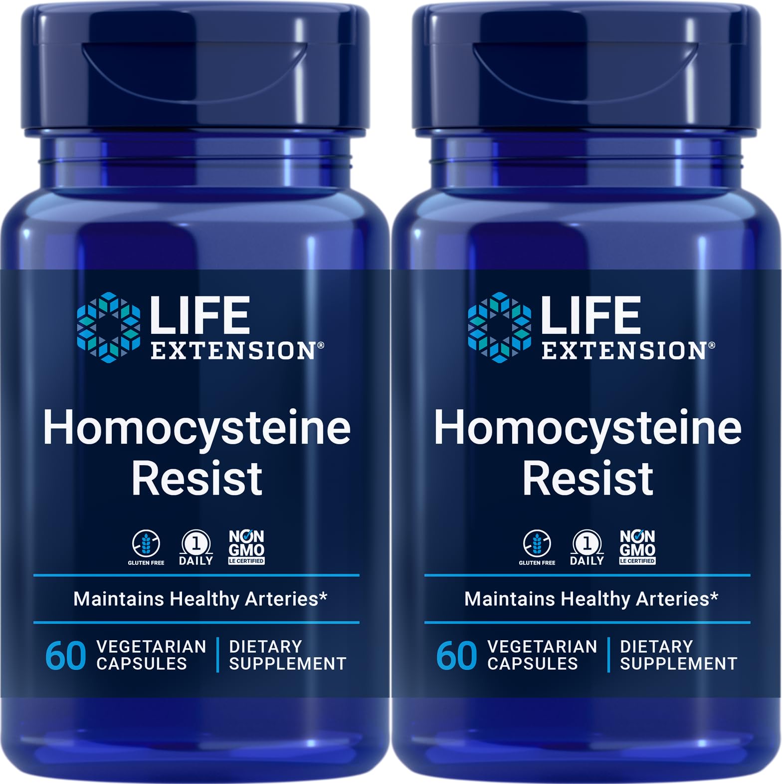 Two-pack Life Extension Homocysteine Resist with 60 vegetarian capsules