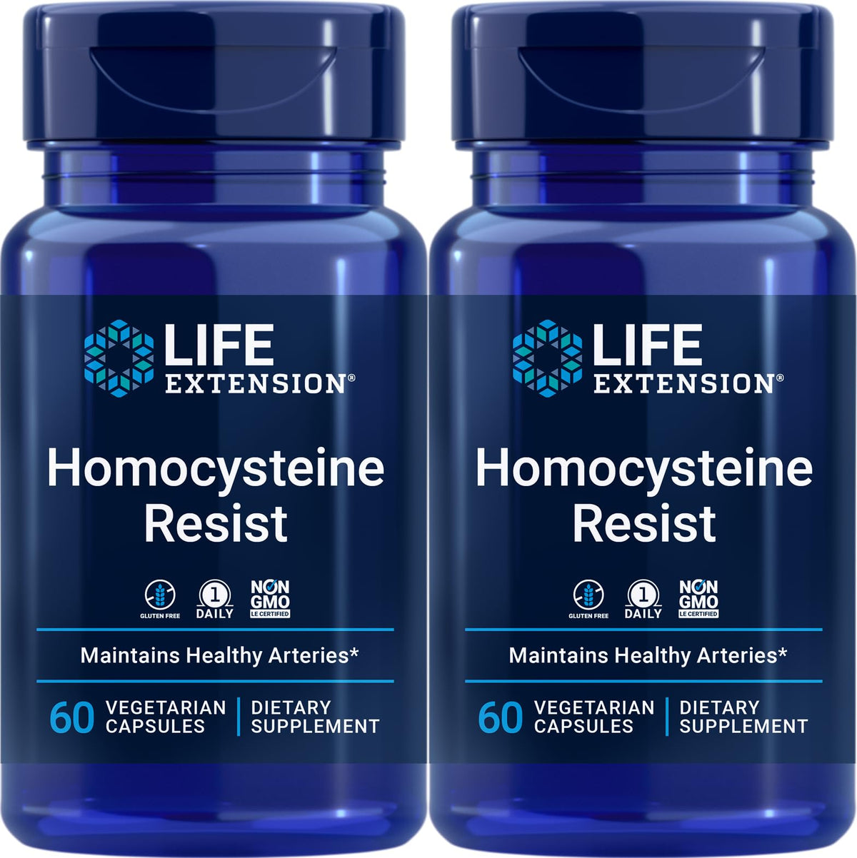 Two-pack Life Extension Homocysteine Resist with 60 vegetarian capsules