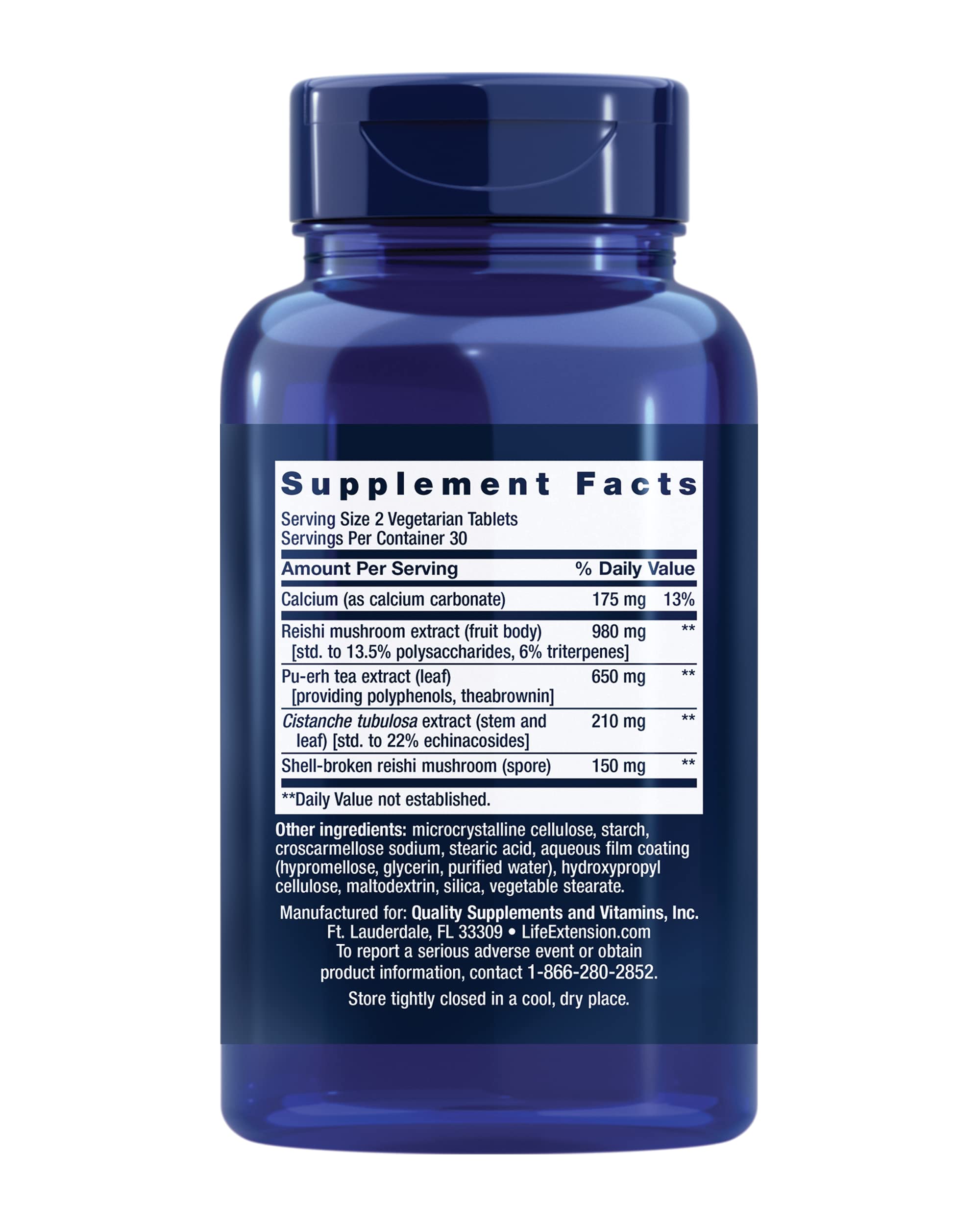 Close-up of standardized cistanche extract and reishi mushroom