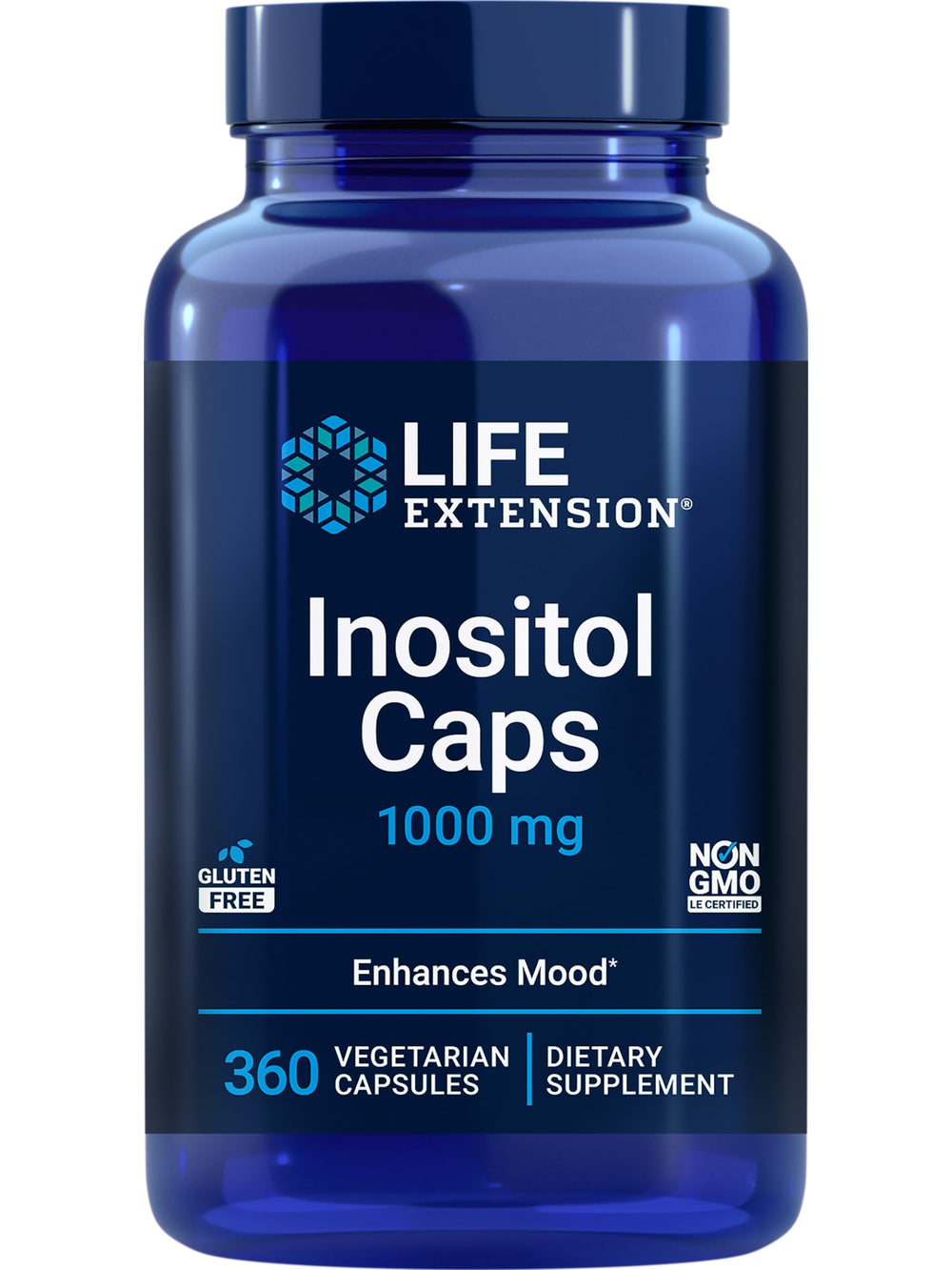 Life Extension Inositol Caps bottle with 360 vegetarian capsules