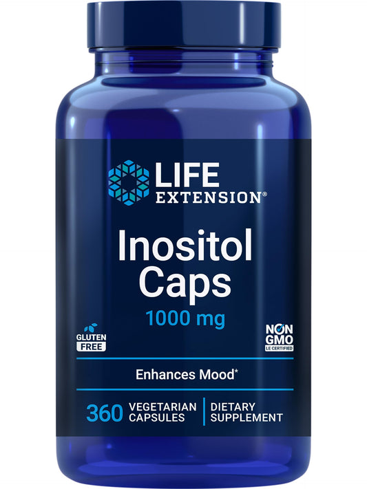 Life Extension Inositol Caps bottle with 360 vegetarian capsules