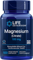 Life Extension Magnesium Citrate 100 mg bottle – front view, 2-pack