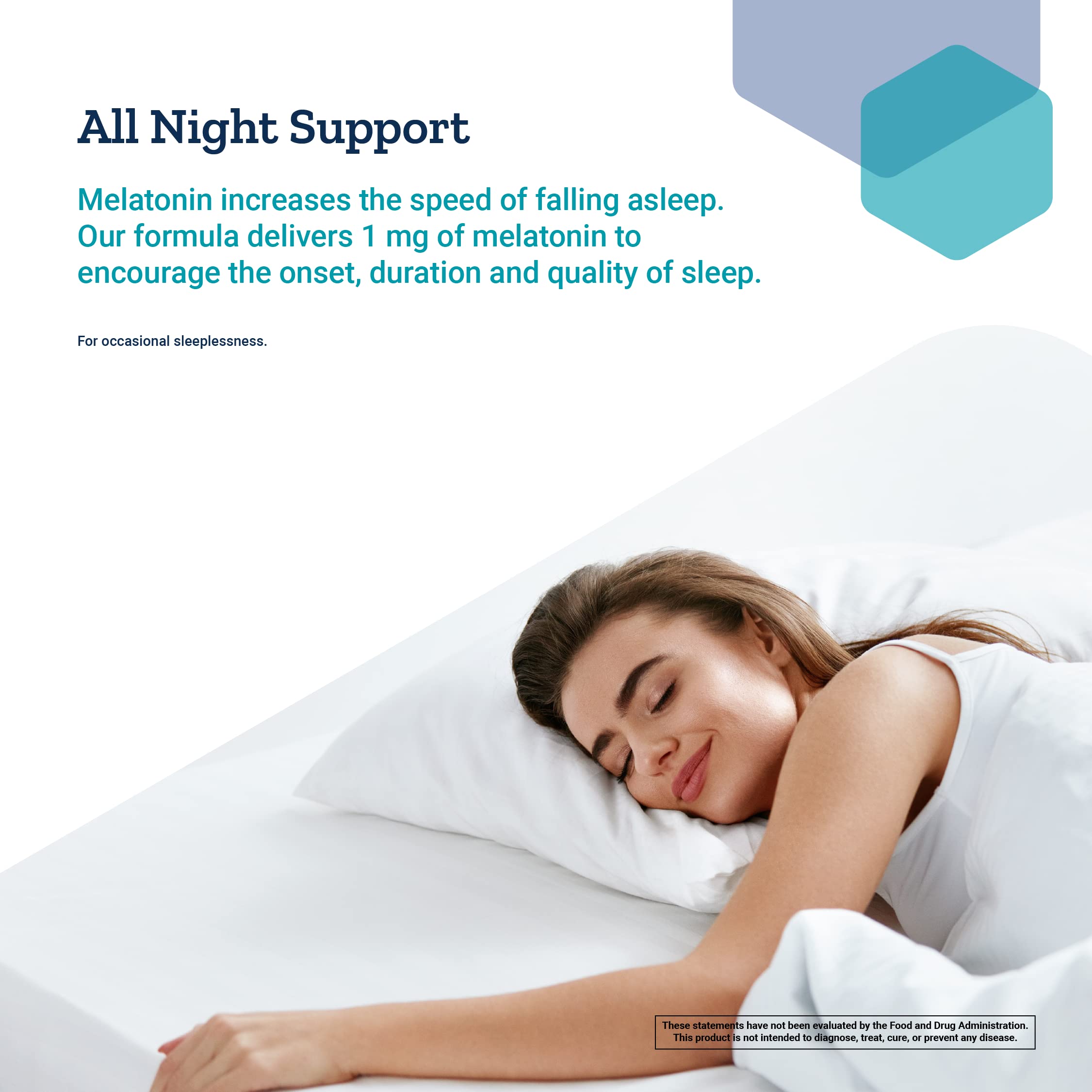 Dosage and supplement facts information for 1 mg melatonin
