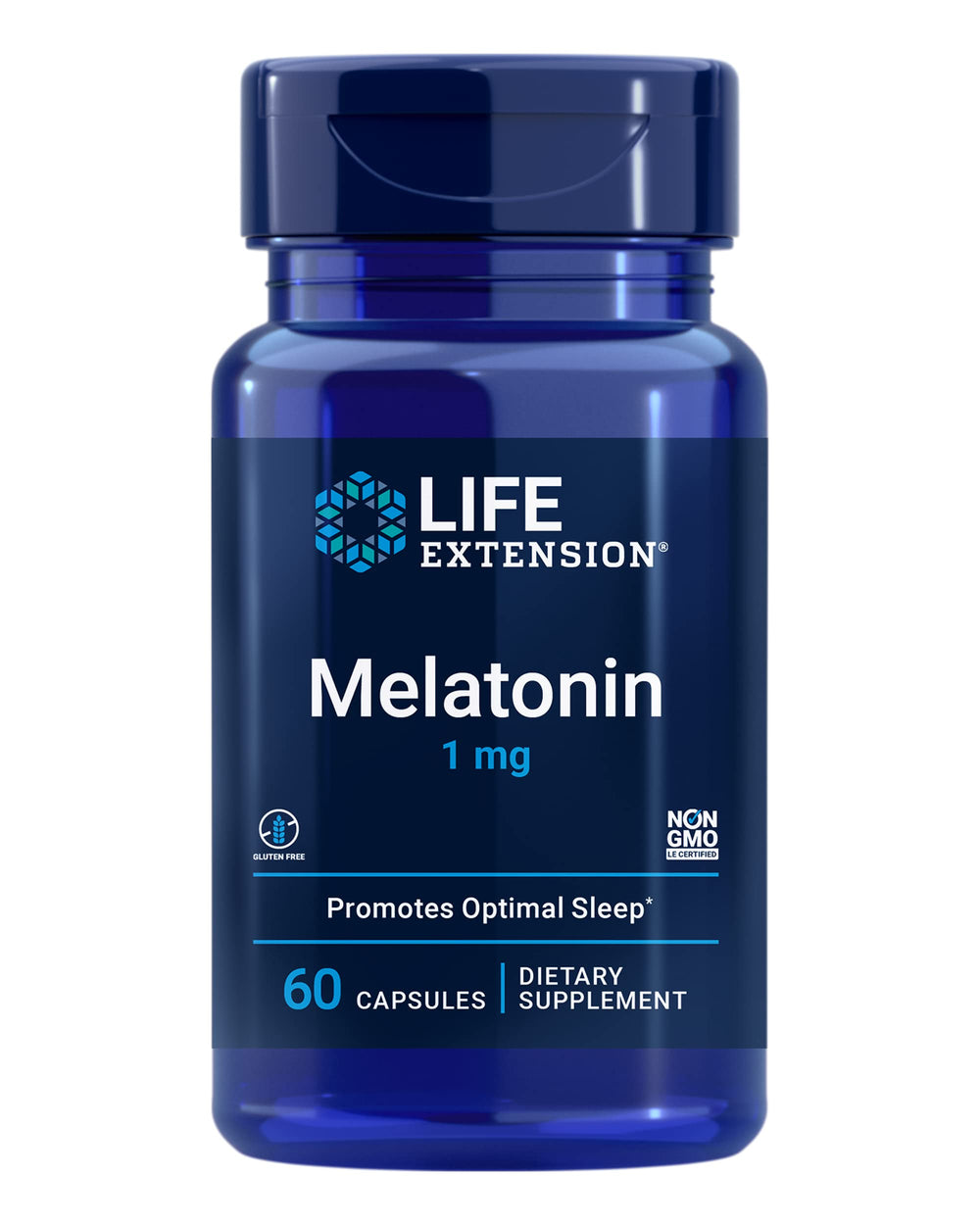 Life Extension Melatonin 1 mg bottle label