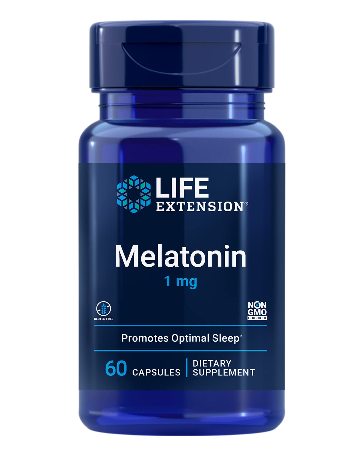 Life Extension Melatonin 1 mg bottle label