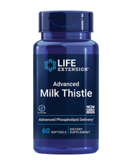 Bottle of Life Extension Advanced Milk Thistle 60 softgels with label