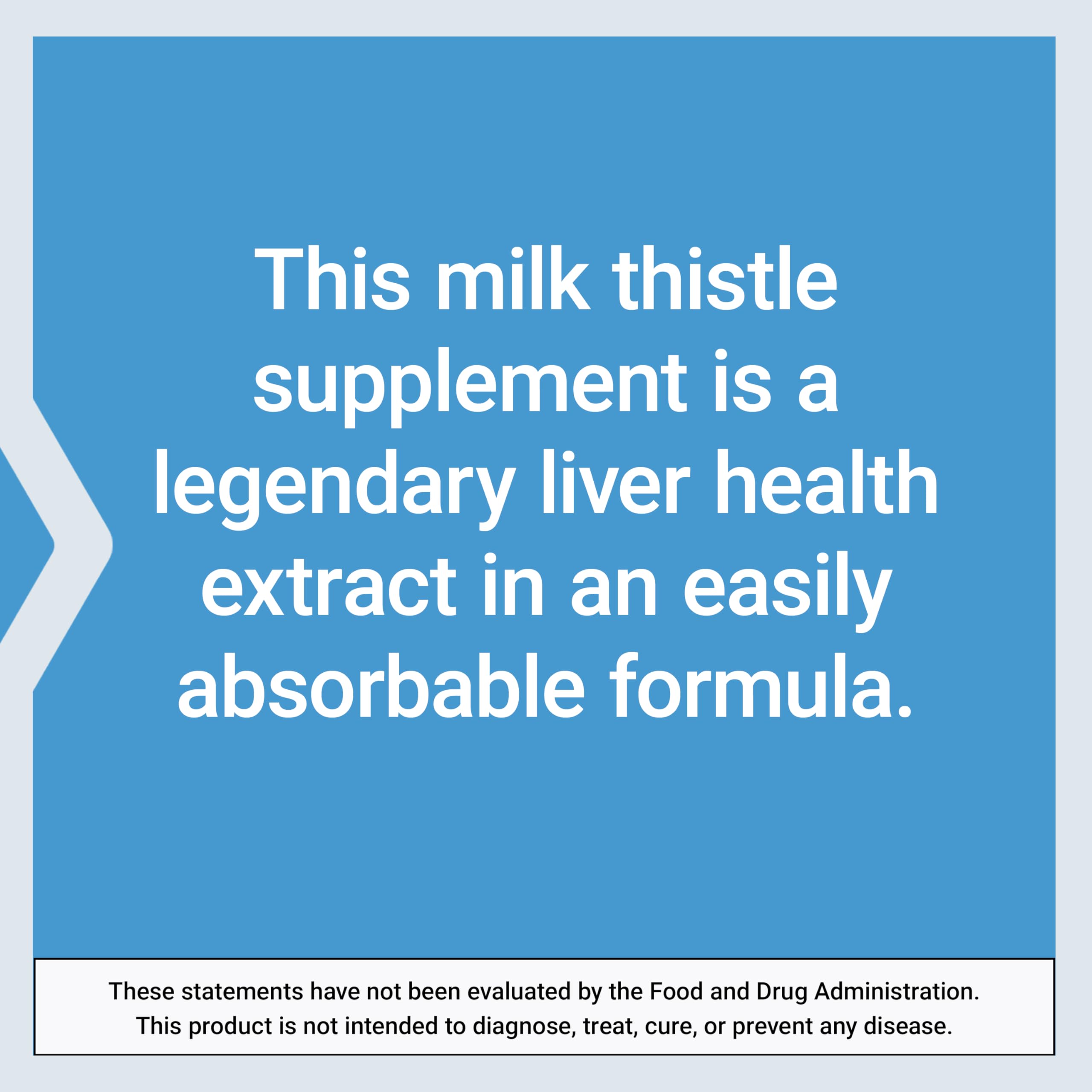 Supplement facts panel showing 760 mg milk thistle and 160 mg silybin-phytosome