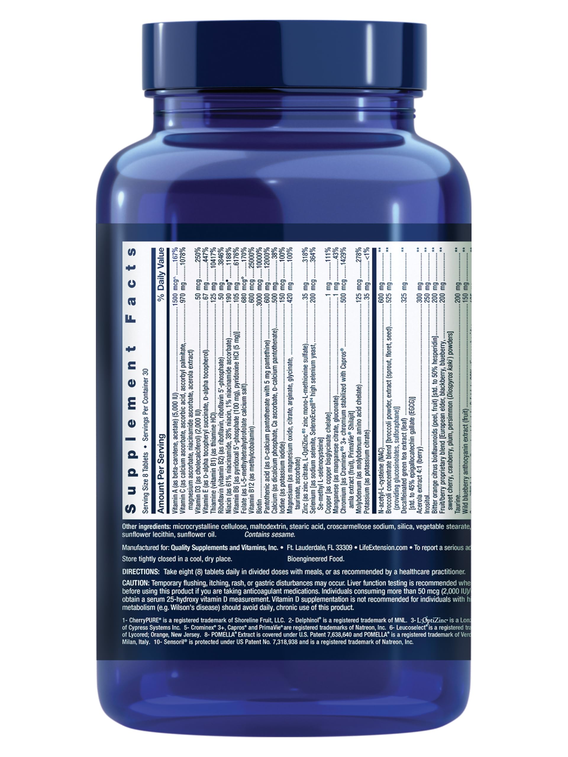 Gluten-free Life Extension Mix tablets bottle label
