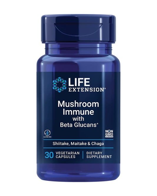Bottle of Life Extension Mushroom Immune with Beta Glucans
