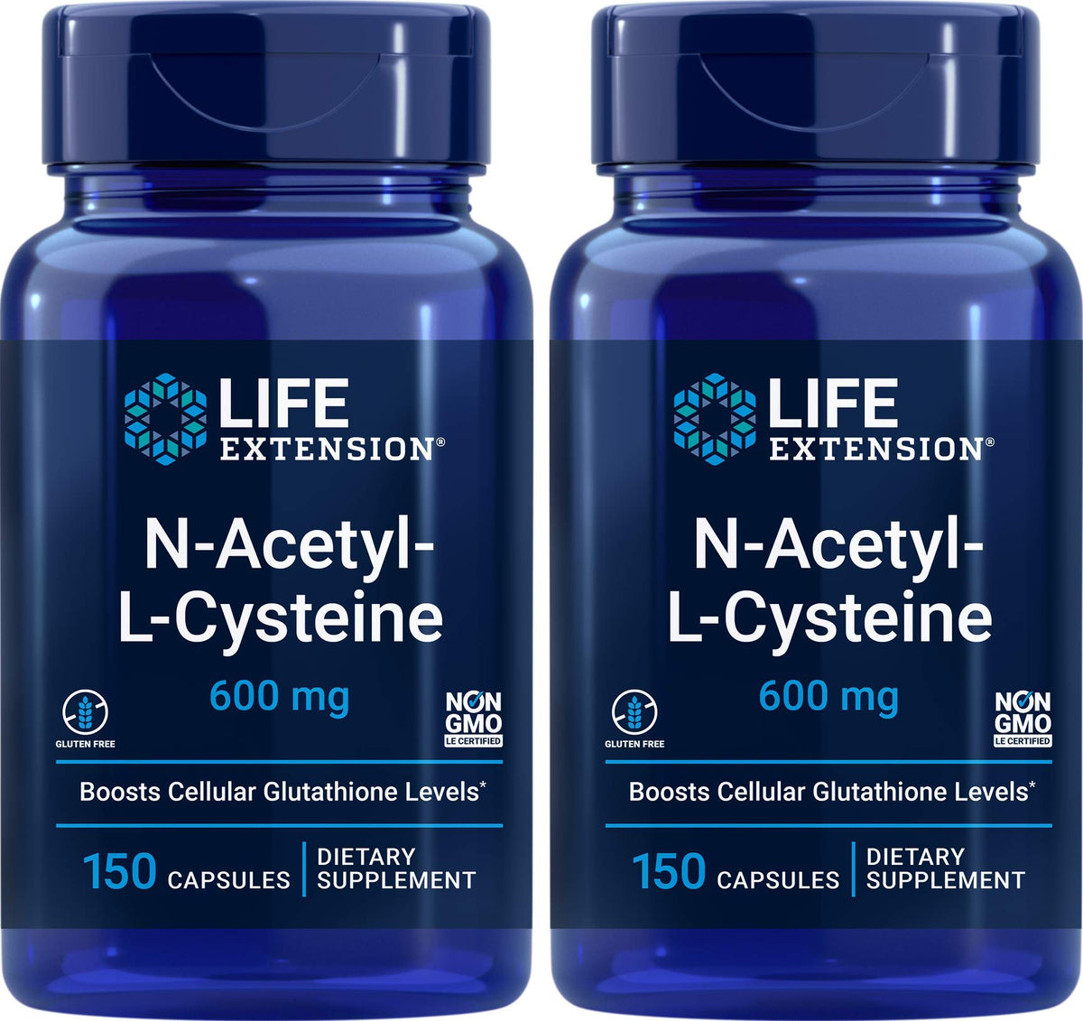 Life Extension NAC 600mg 150 capsules pack 2 front view