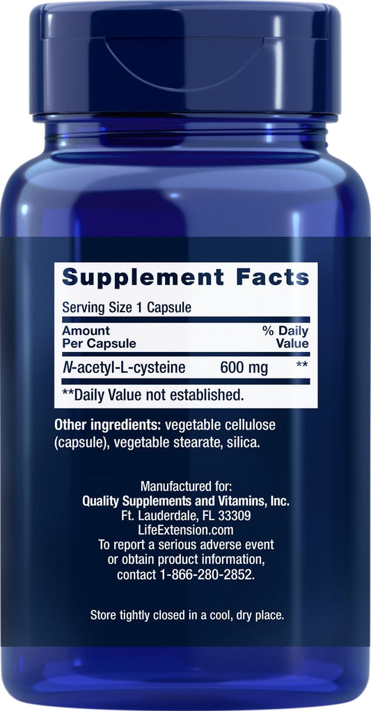 NAC 600 mg bottle label close-up