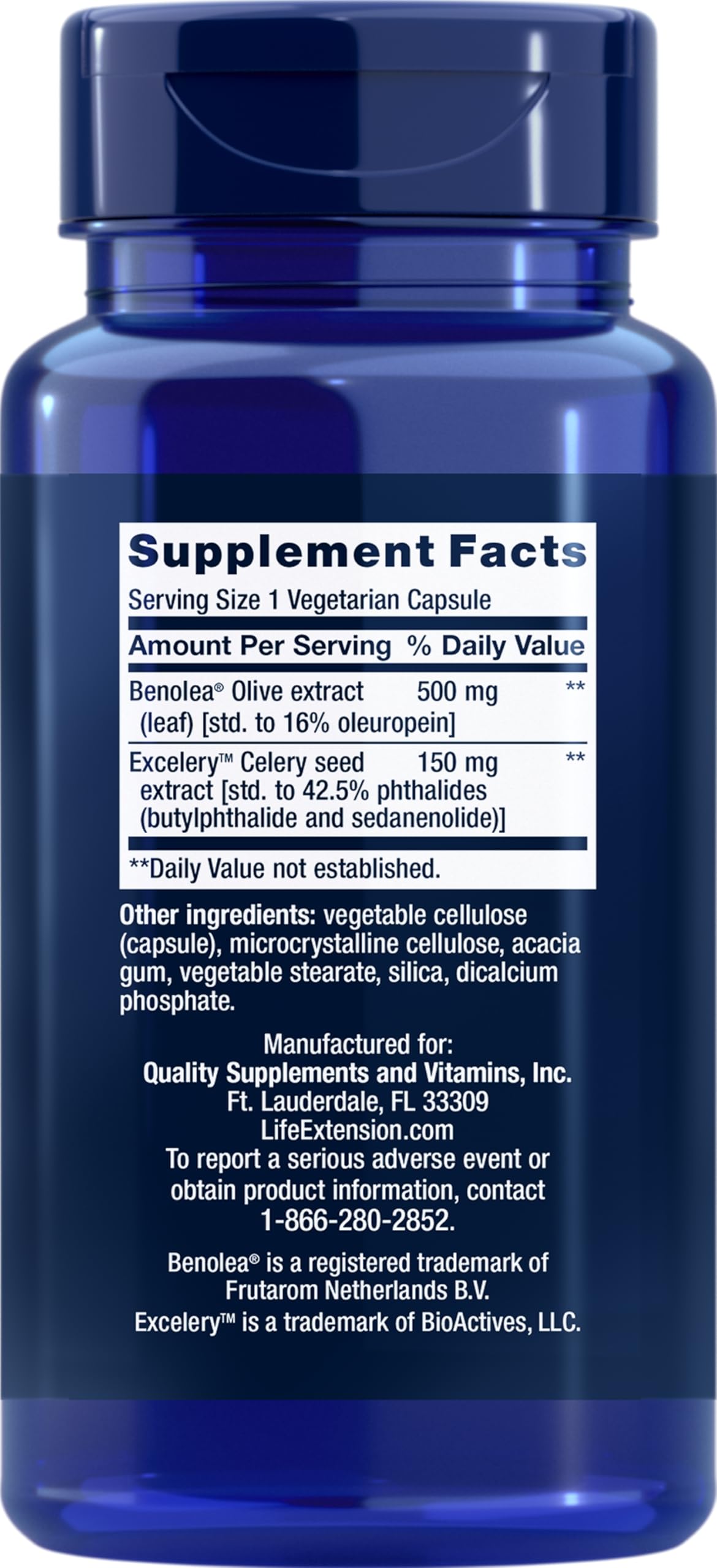 Two-pack packaging of Life Extension Olive Leaf Vascular Support with Celery Seed Extract