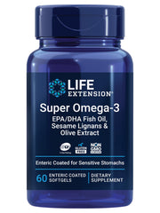 Life Extension Omega-3 EPA/DHA bottle with 60 softgels