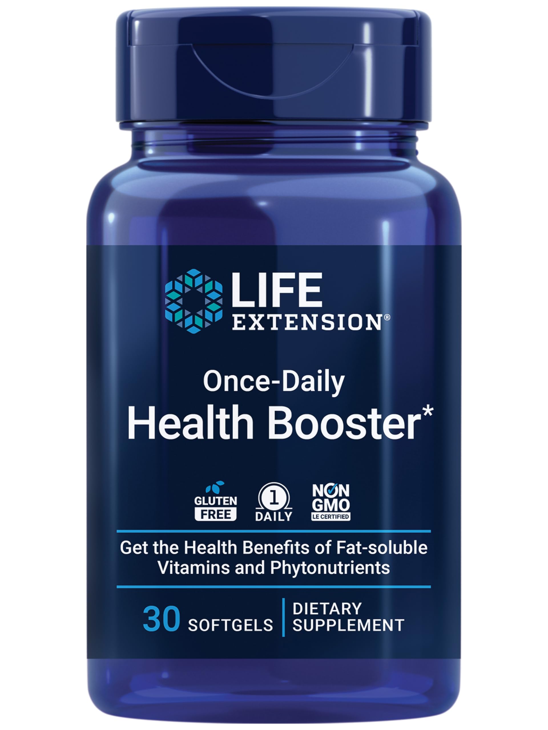 Front view of Life Extension Once-Daily Health Booster bottle