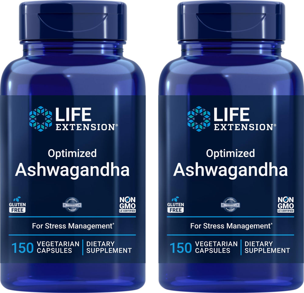 Life Extension Optimized Ashwagandha bottle and pack of 2