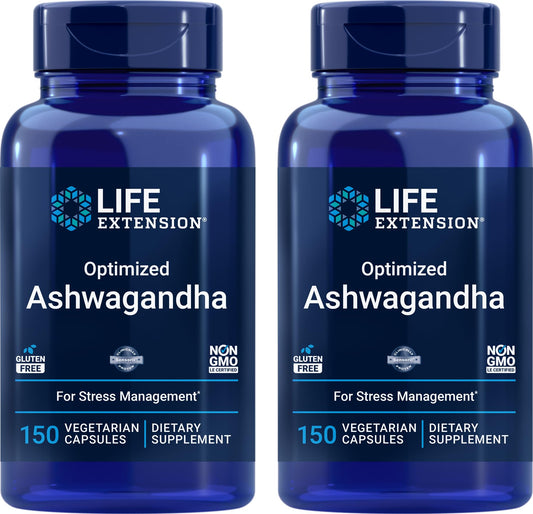 Life Extension Optimized Ashwagandha bottle and pack of 2