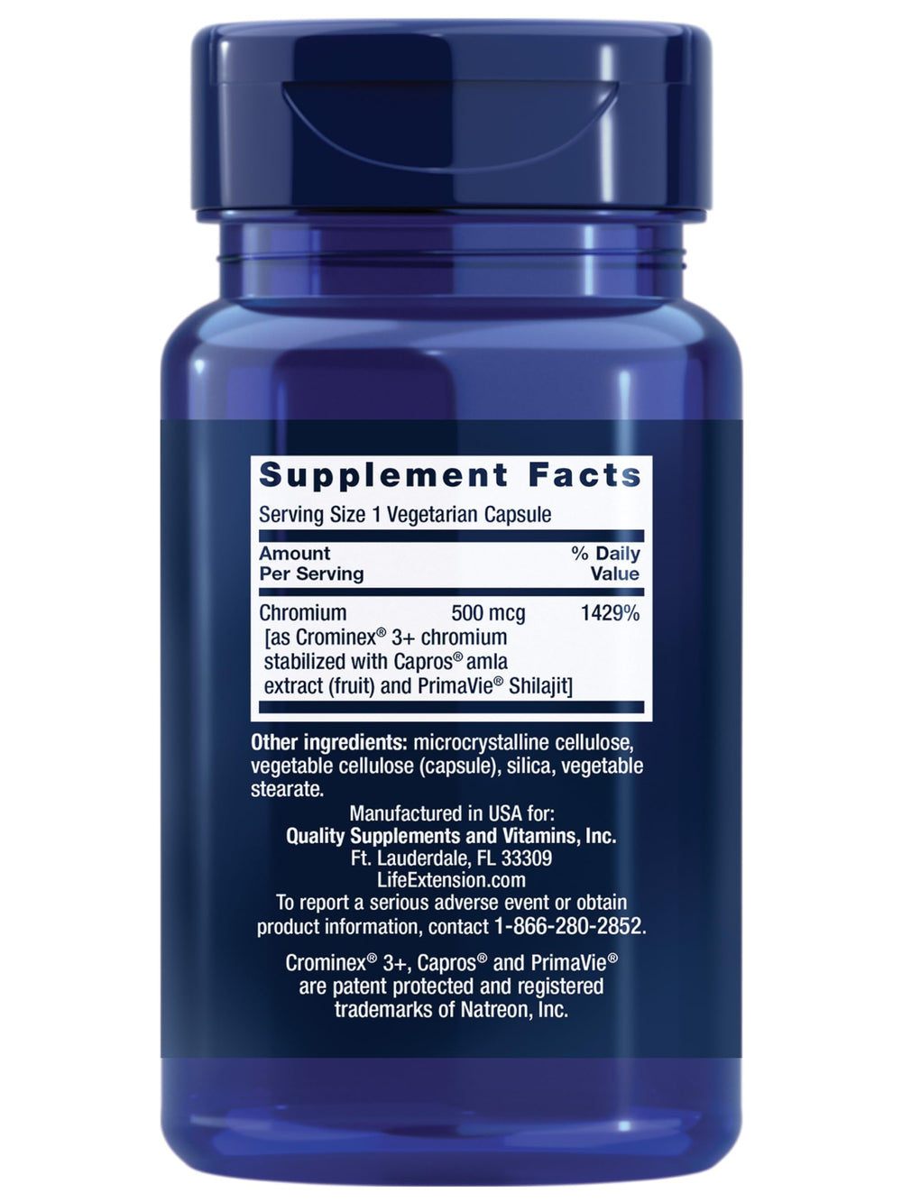 Amla fruit extract included in chromium formula